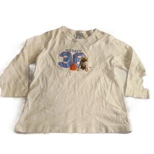 Old Navy Boy's Long Sleeve T-Shirt Causal Solid Logo Pullover White Size XL G001